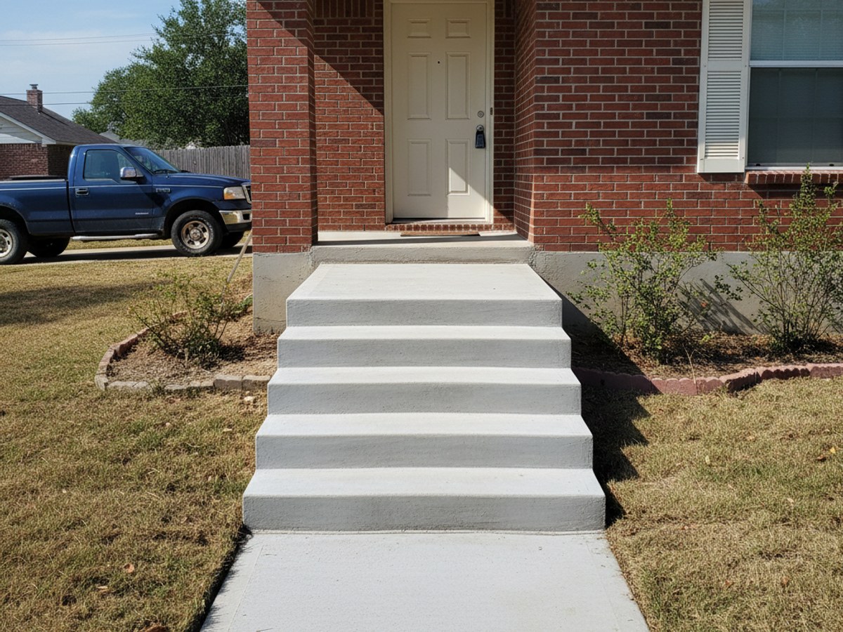 Concrete Steps & Porches completed by Premium Concrete Solutions in Shallowater, TX